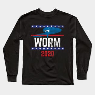 Magic Worm On A String Meme Blue Worm 2020 for President Long Sleeve T-Shirt